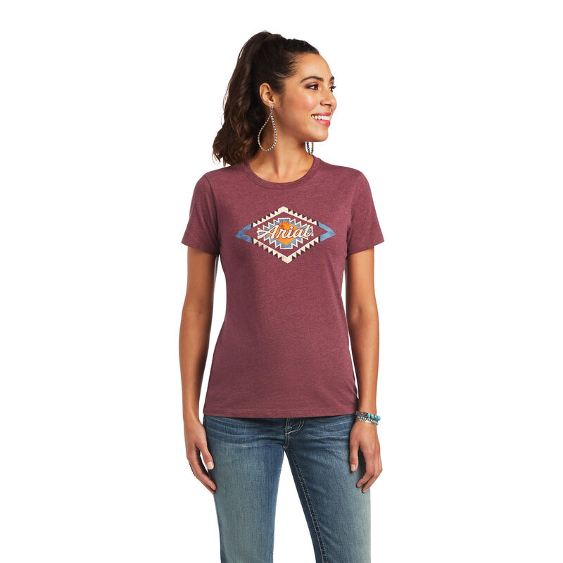 Camisetas Ariat Sol Burdeos Mujer - Chile 543-SFNGAZ